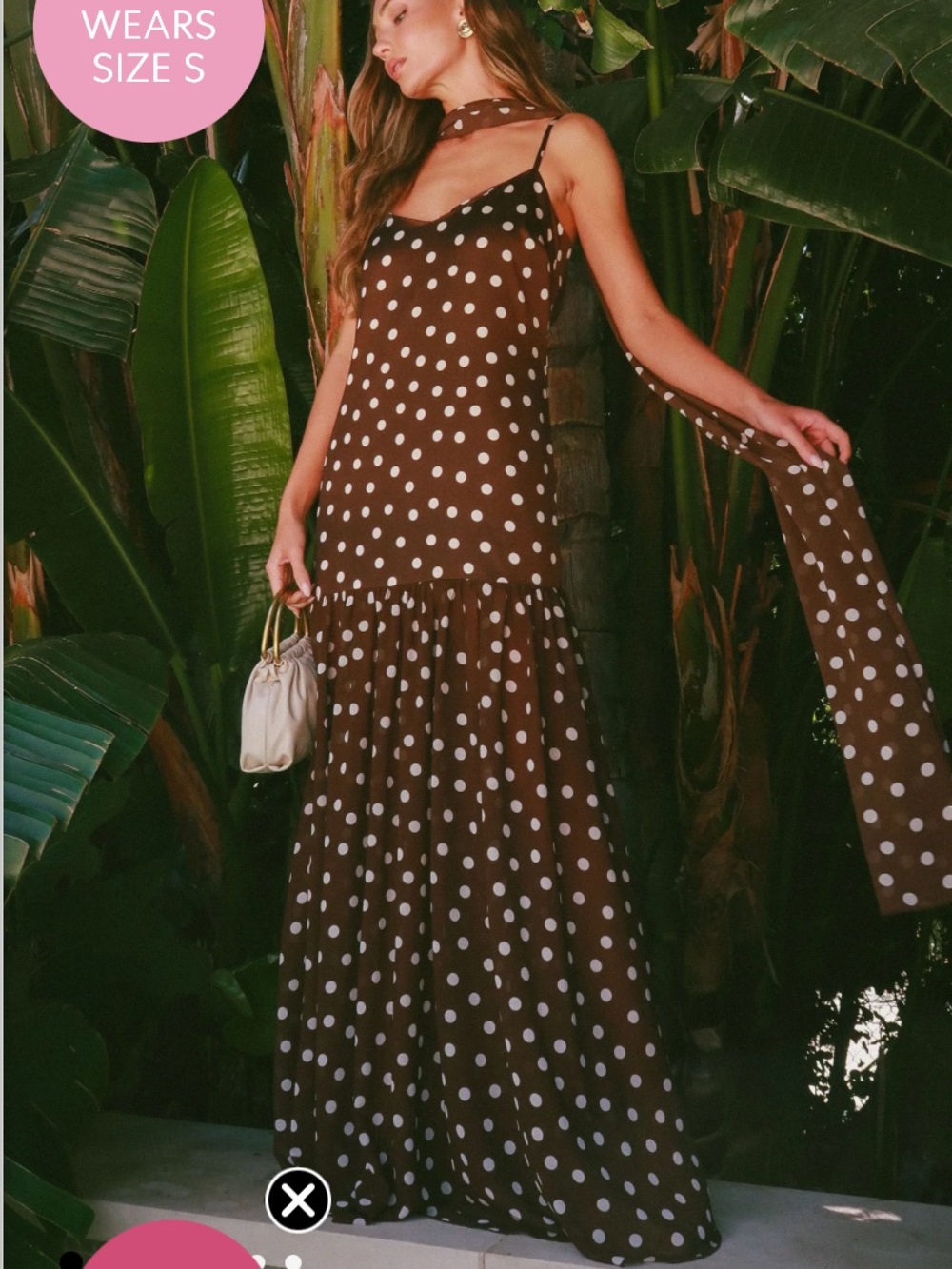 Show Me Your MuMu Brown Polka Dot Maxi Dress